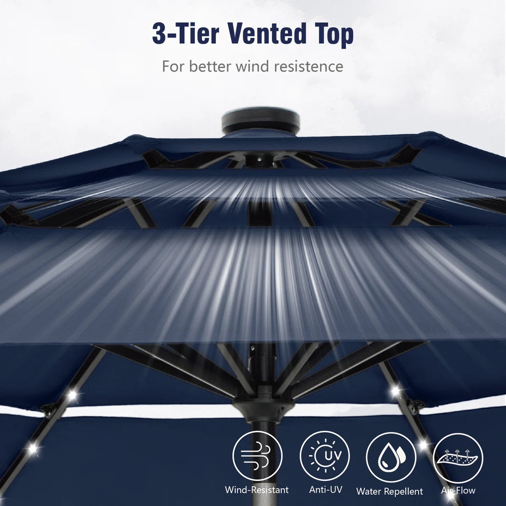 120'' Lighted Umbrella With Crank